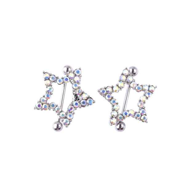 Sparkling Star-Shaped Nipple Shield Barbell