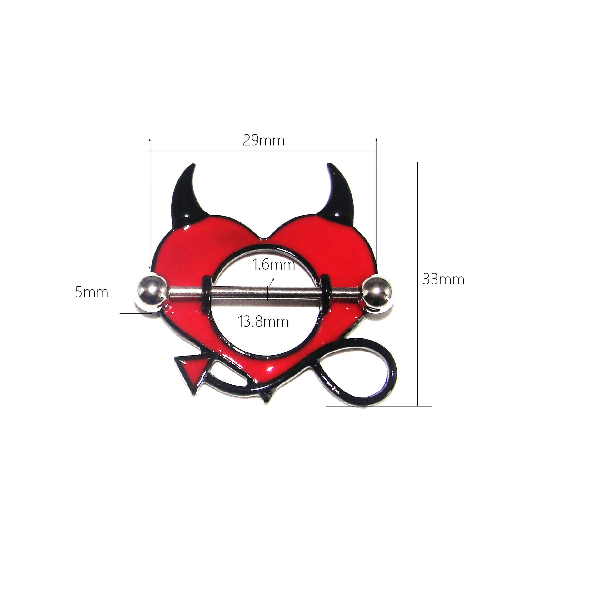 Demon Heart Nipple Ring Shield