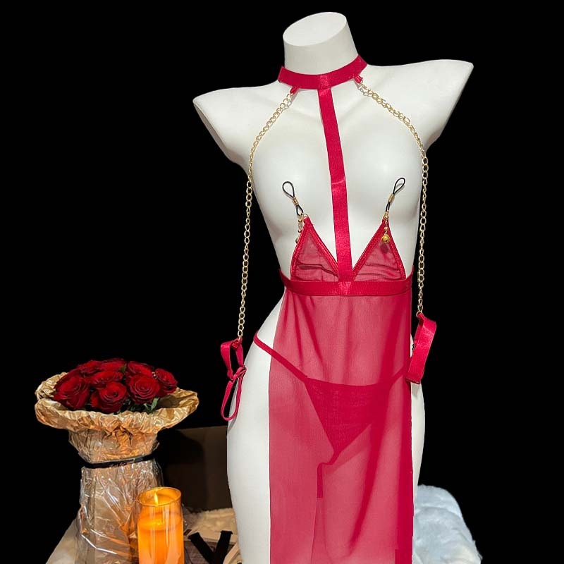 Nipple clamp mesh skirt set