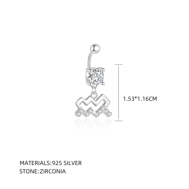 Zodiac-themed navel clip