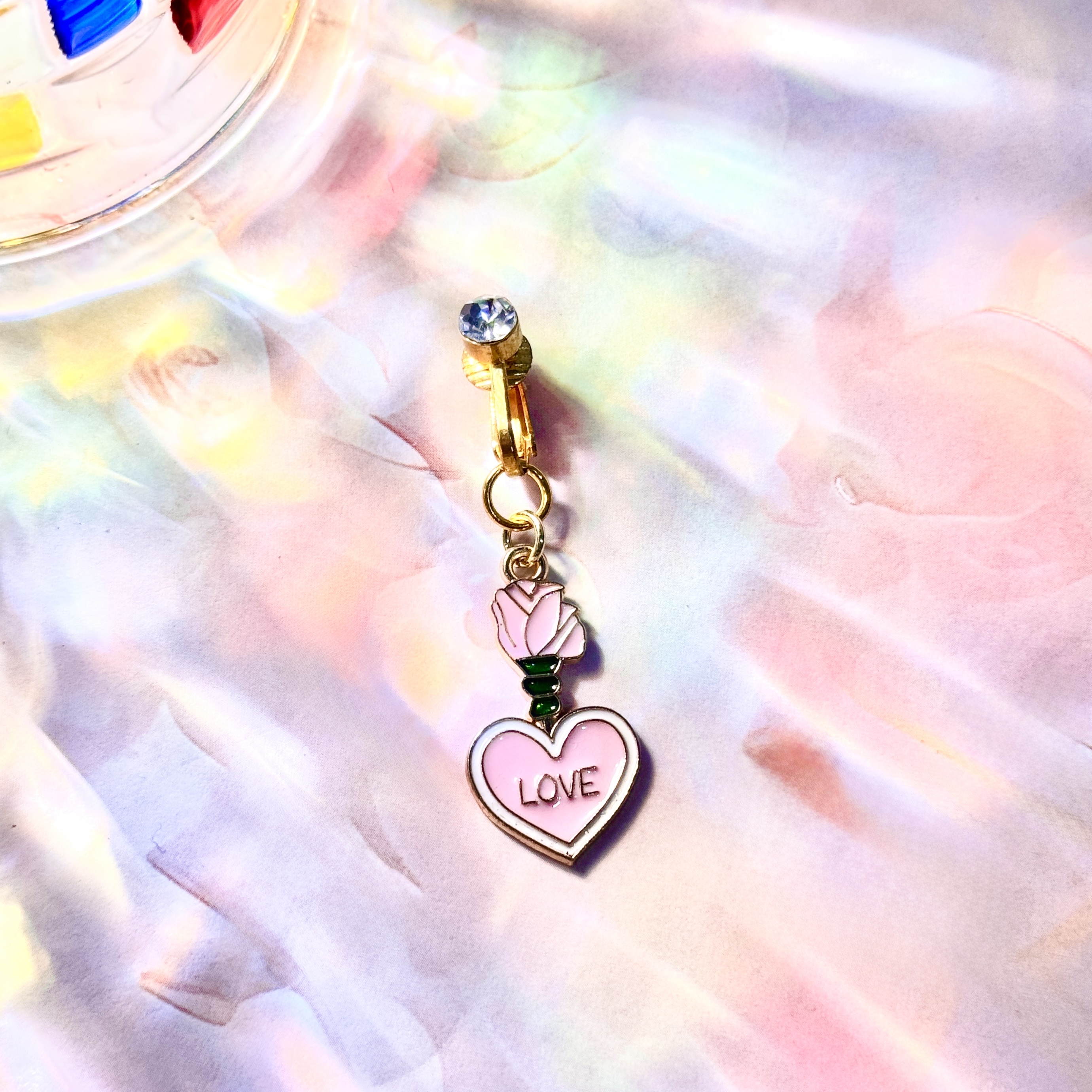 Rose Love Charm Faux Navel Ring