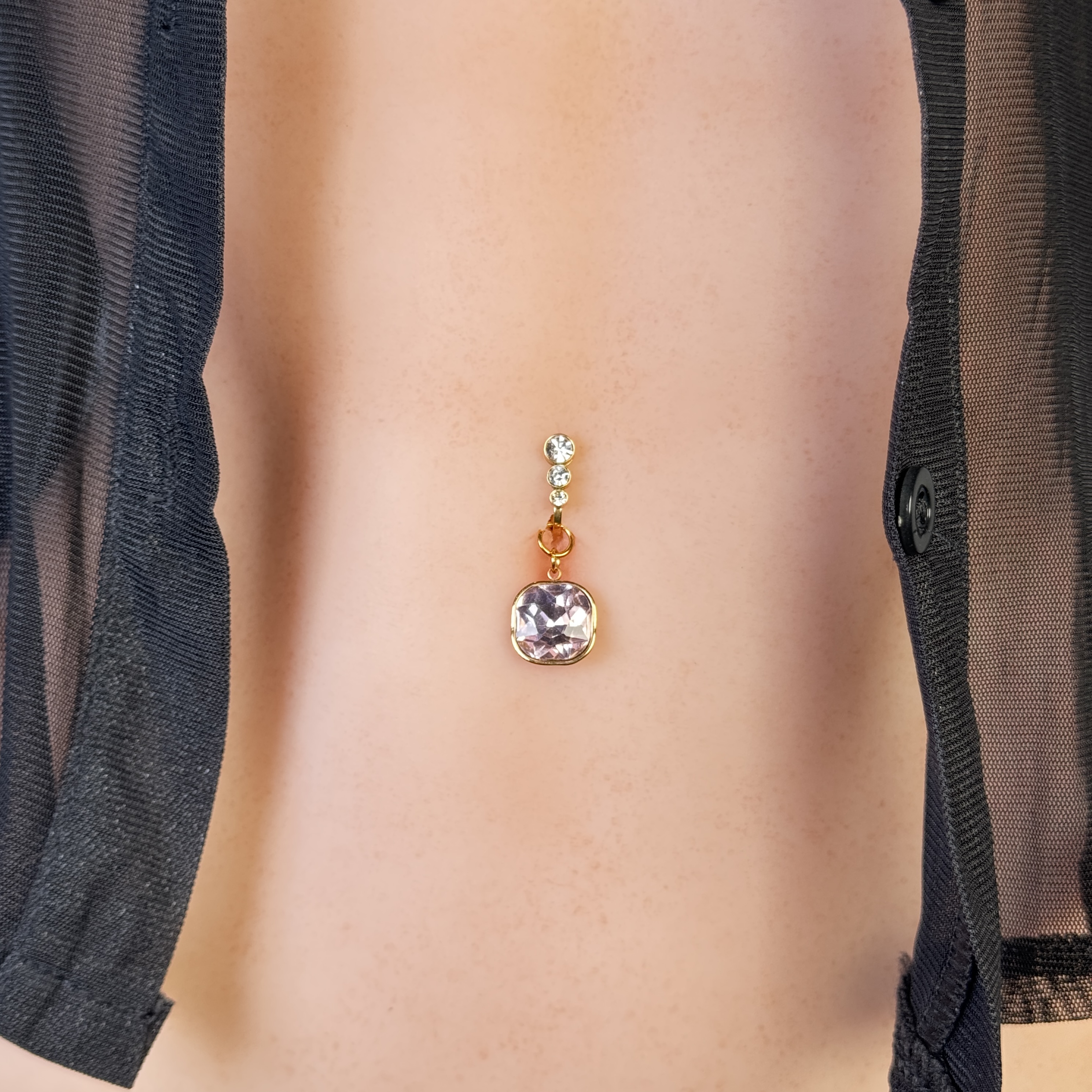 Non-piercing amethyst navel clip