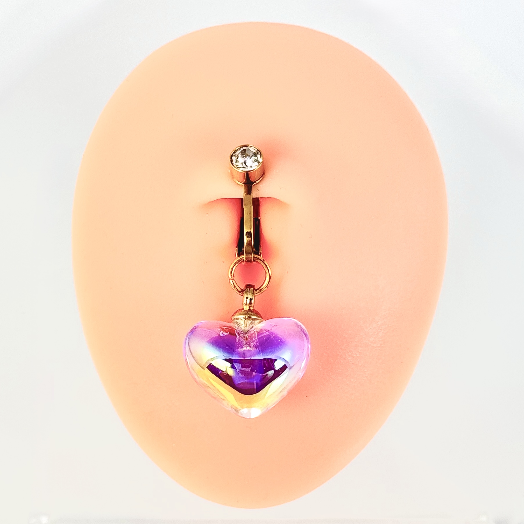 Aurora Heart Faux Belly Button Jewelry