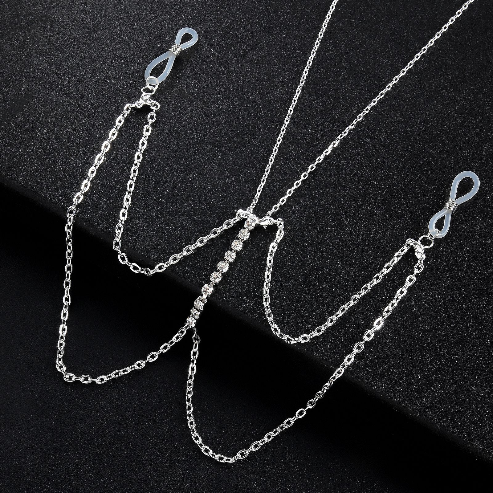 Rhinestone body chain and nipple chain