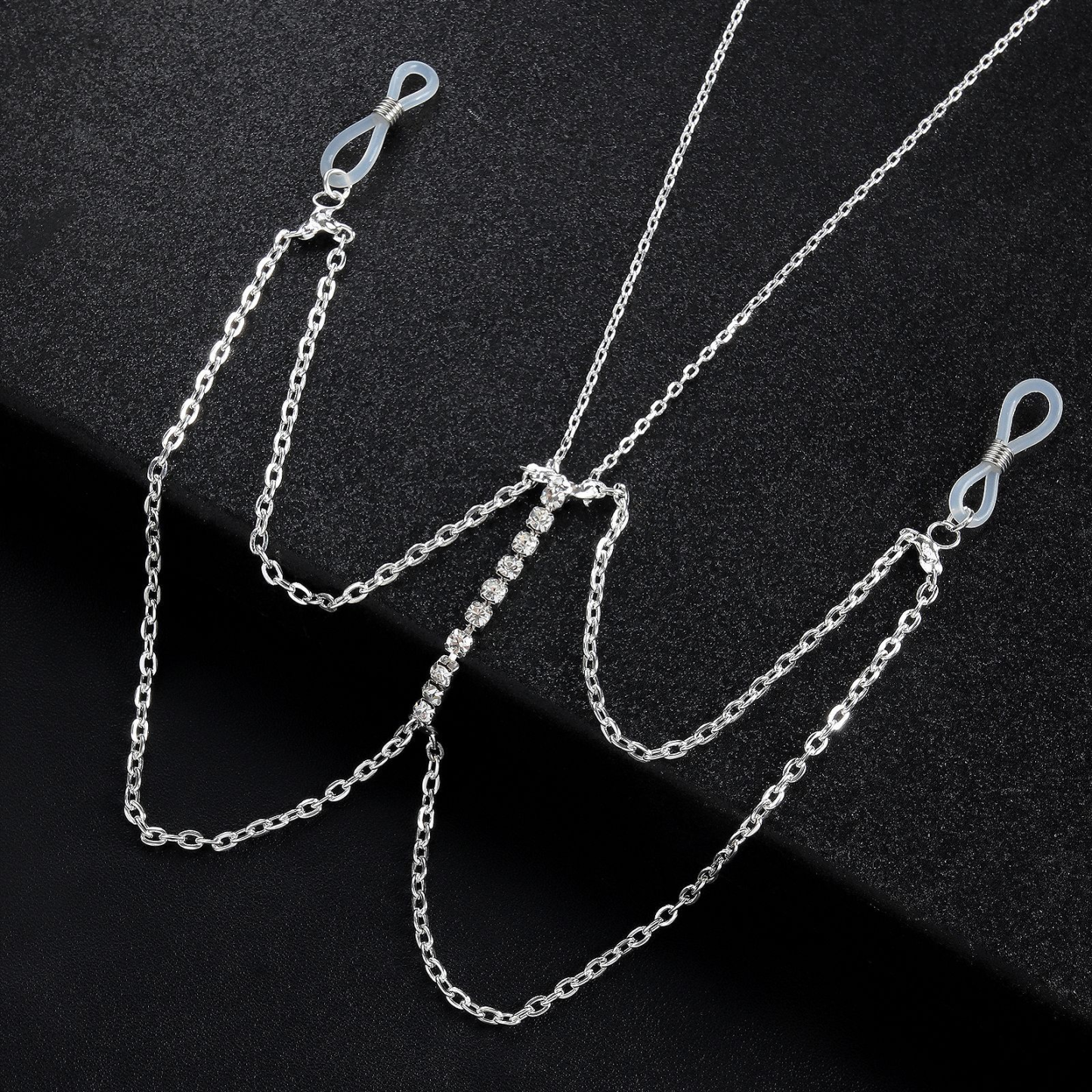 Rhinestone body chain and nipple chain