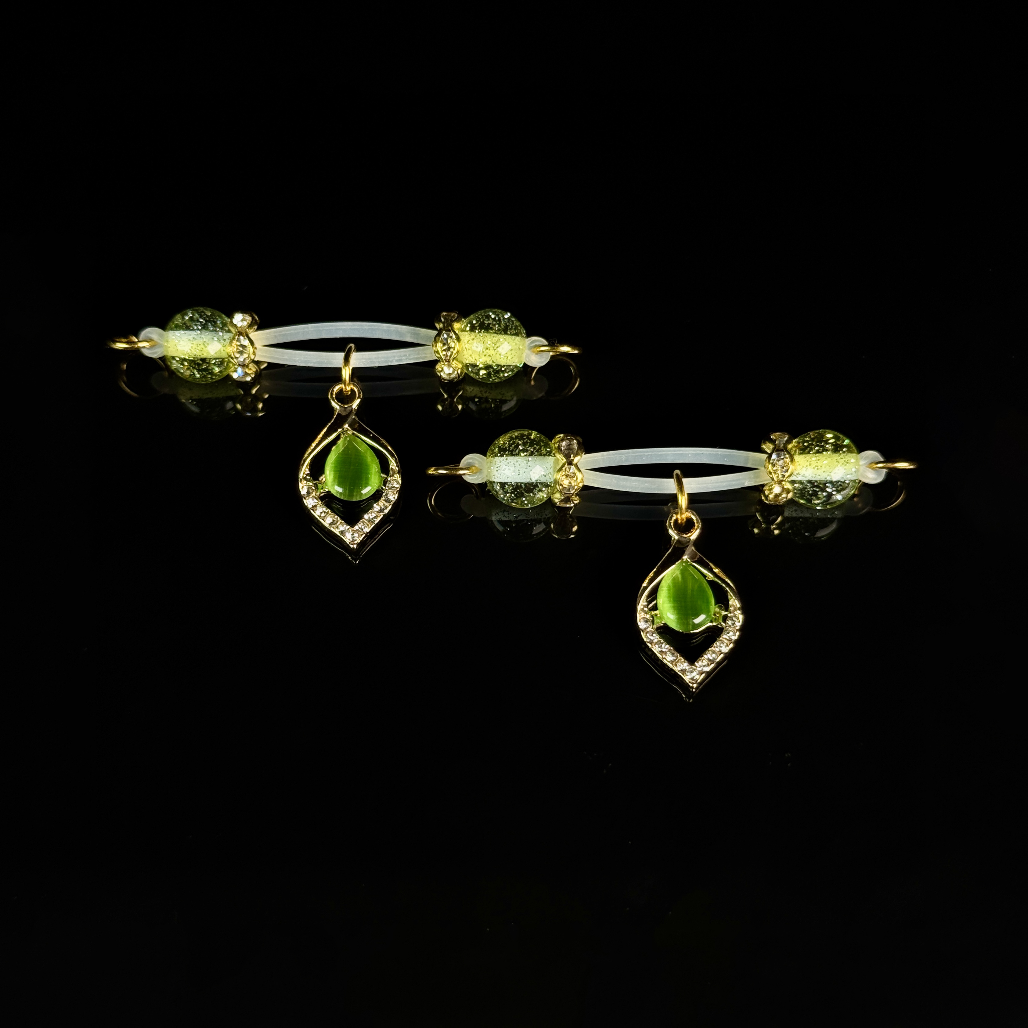 Emerald Temptation Nipple Rings