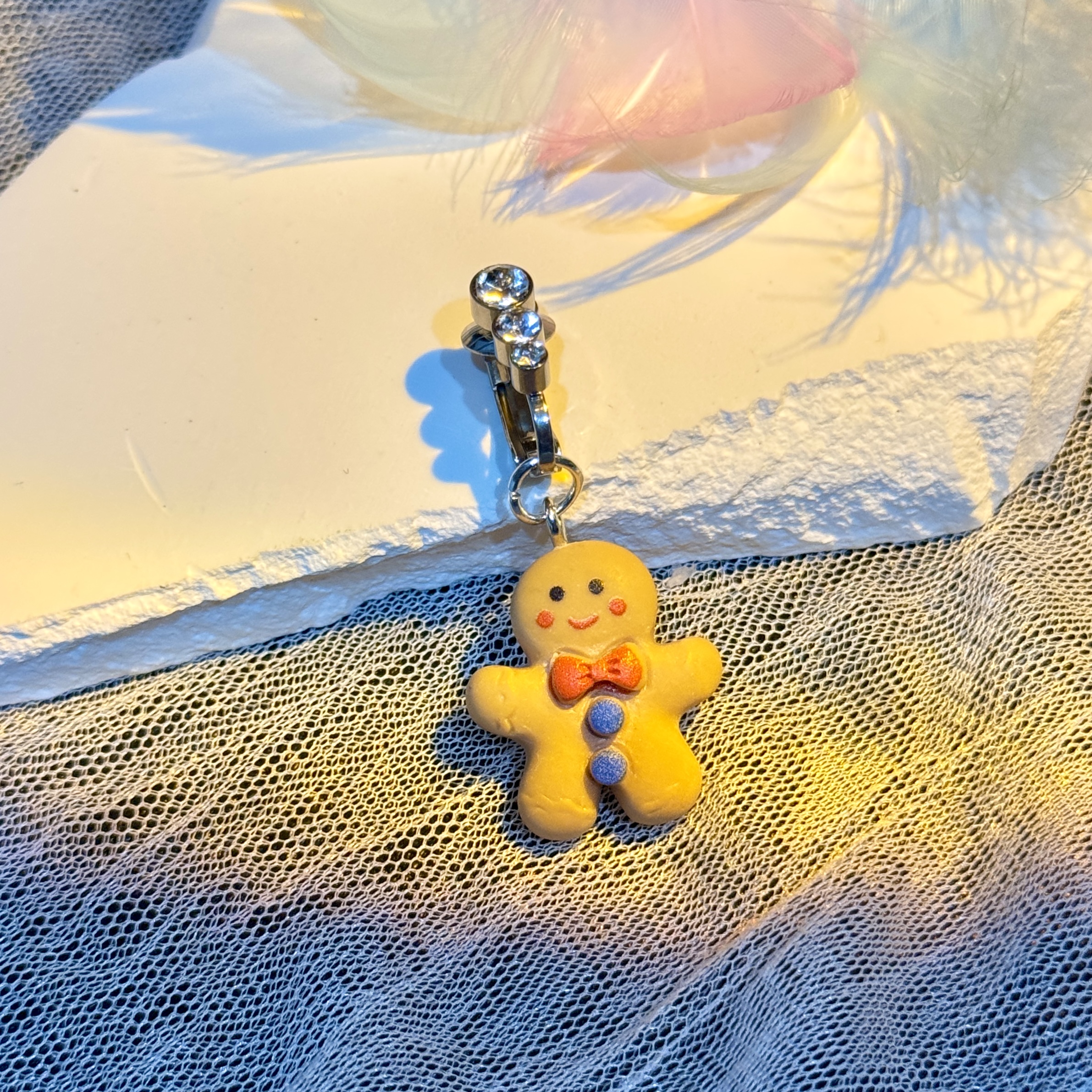 Gingerbread Man Non-Piercing Navel Ring
