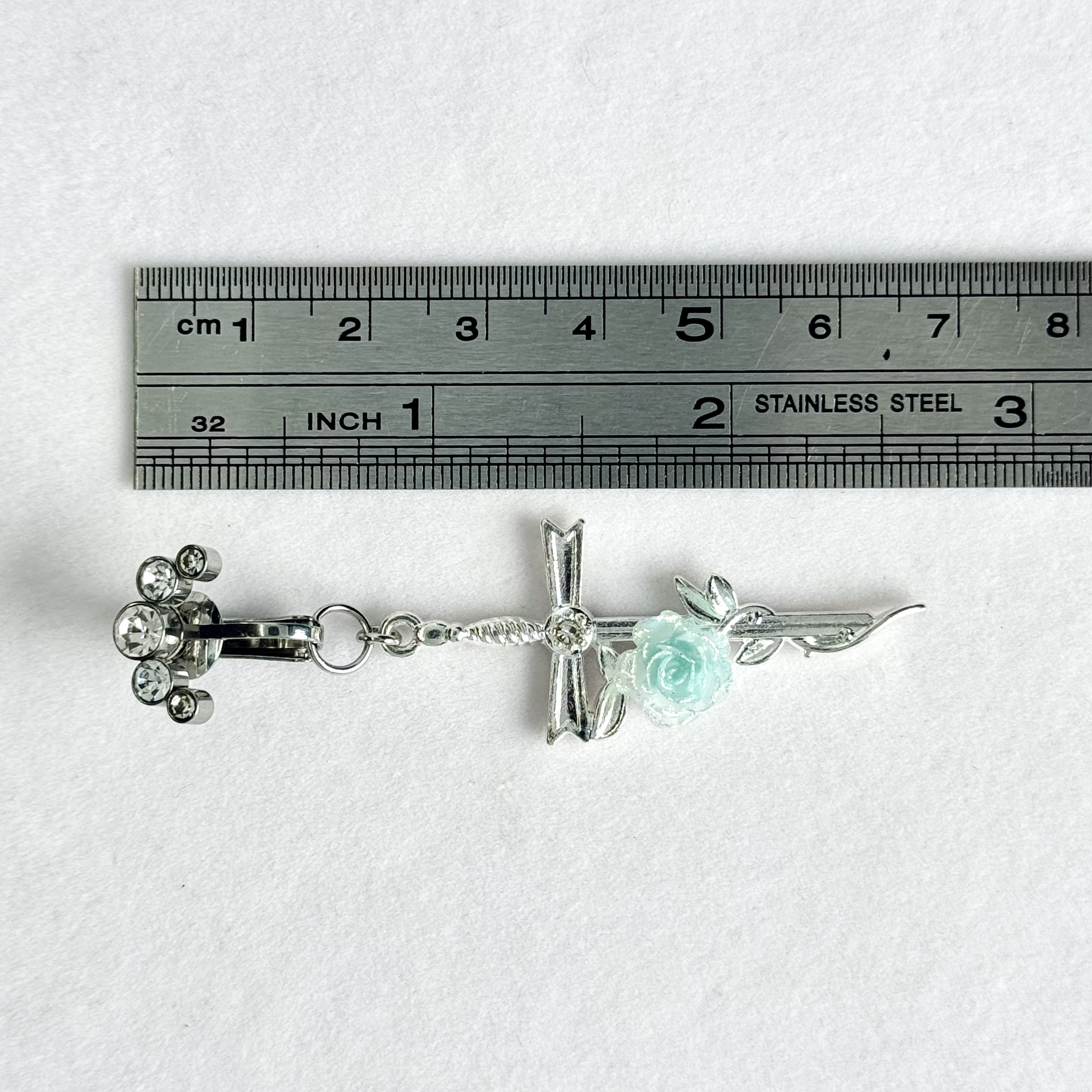Frozen Rose Dagger Navel Charm