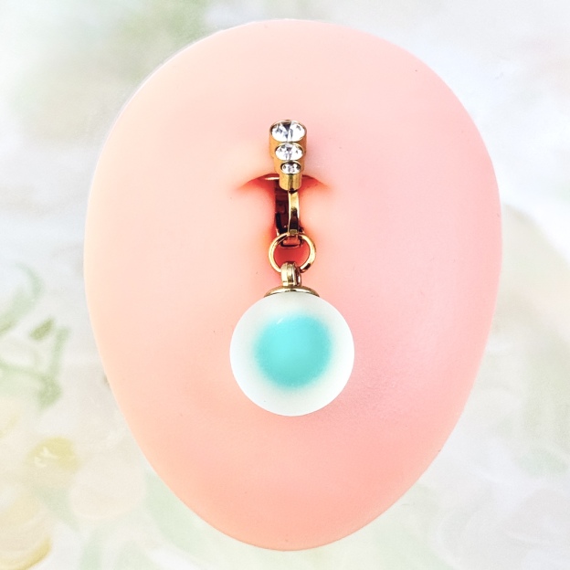 Non-piercing crystal ball navel jewelry
