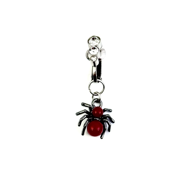 Crimson Spider Halloween Belly Ring