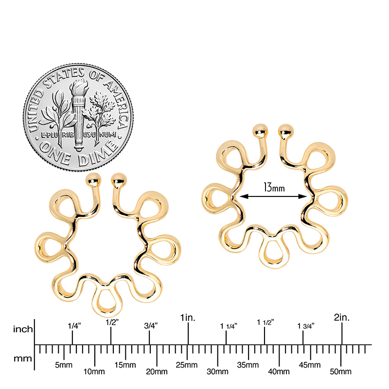 Golden psychedelic flower clip-Thyye