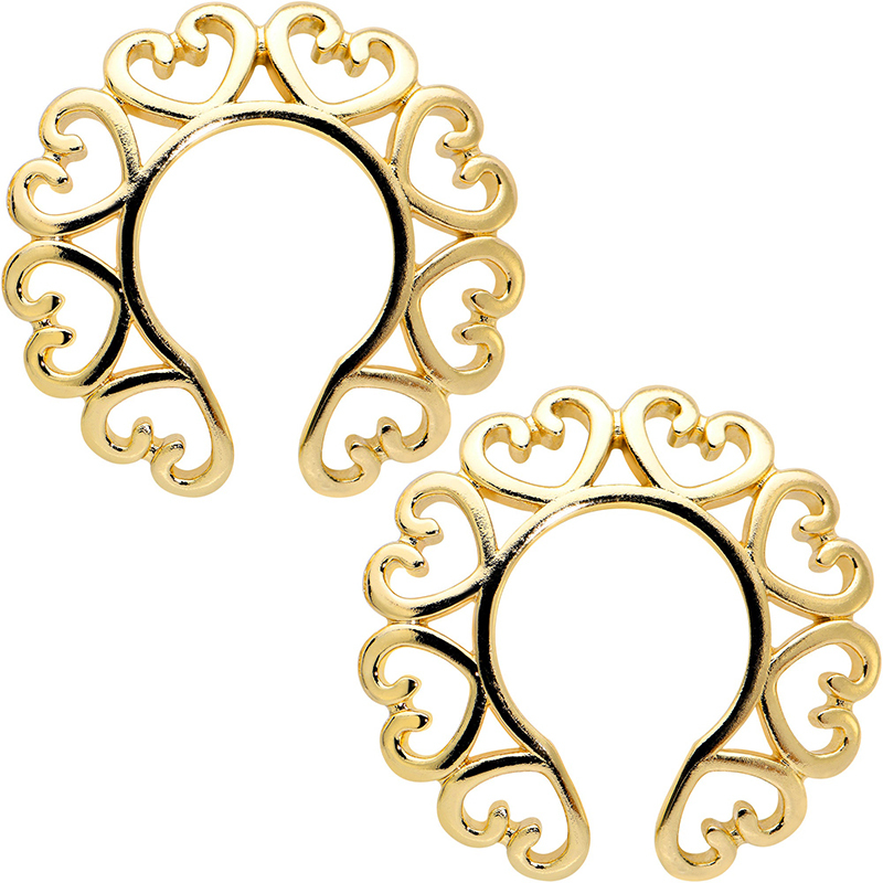 Gold filigree heart clip-Thyye