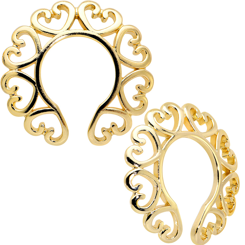 Gold filigree heart clip-Thyye
