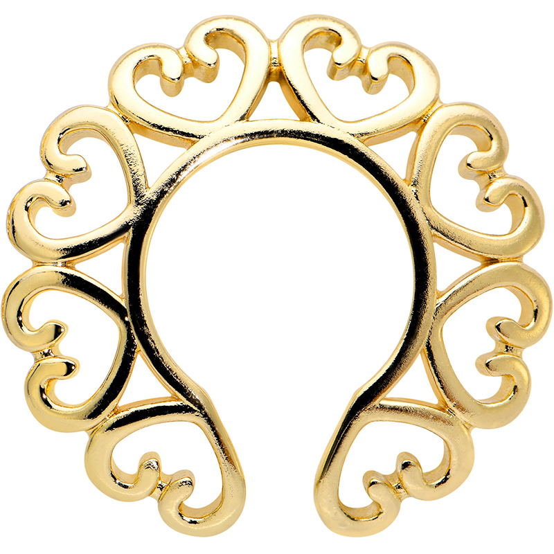 Gold filigree heart clip-Thyye
