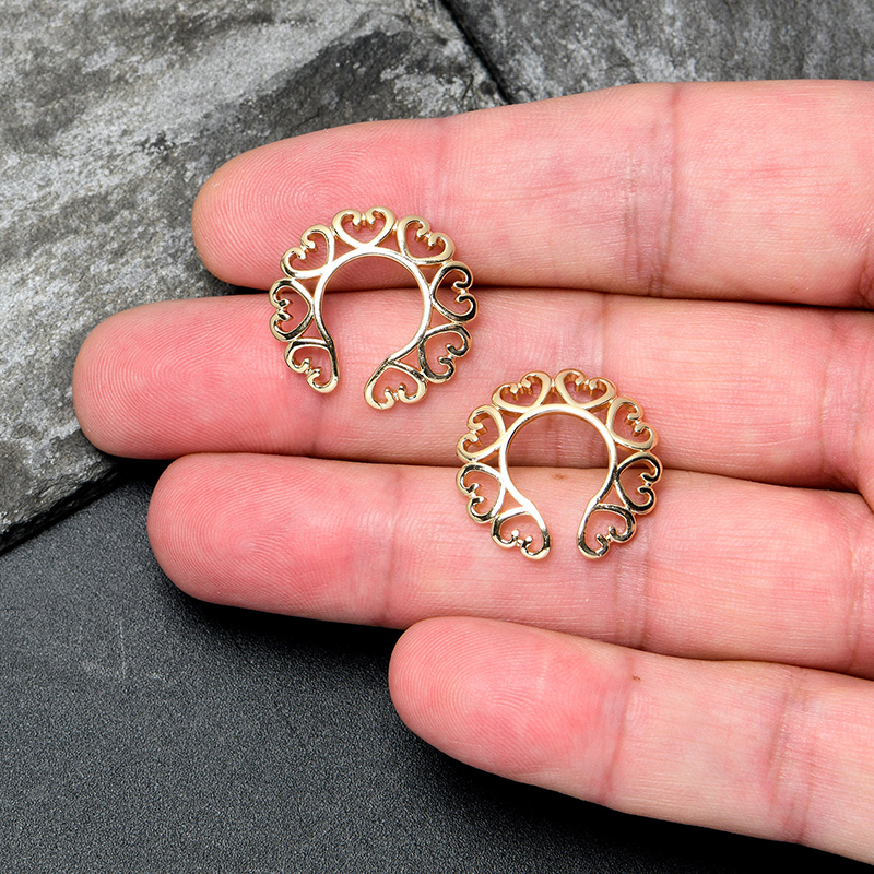 Gold filigree heart clip-Thyye