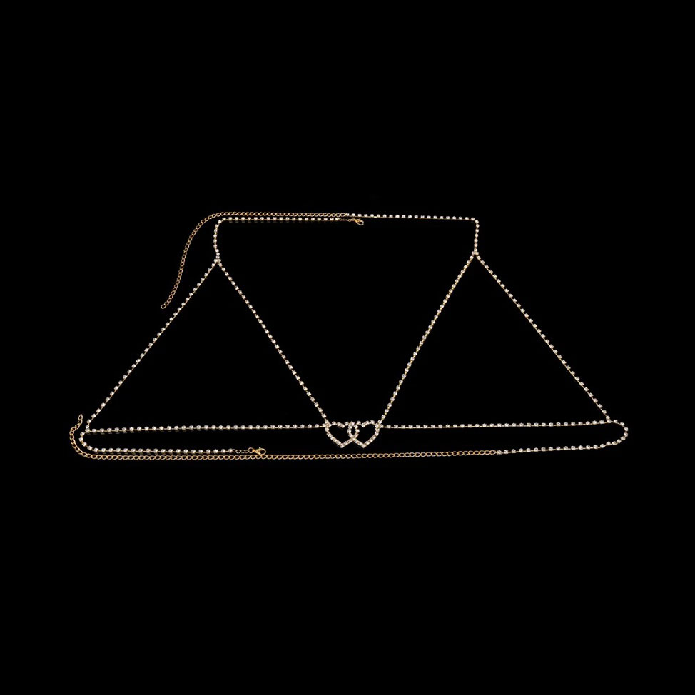 Versatile, sparkling, fully rhinestone-encrusted body chain