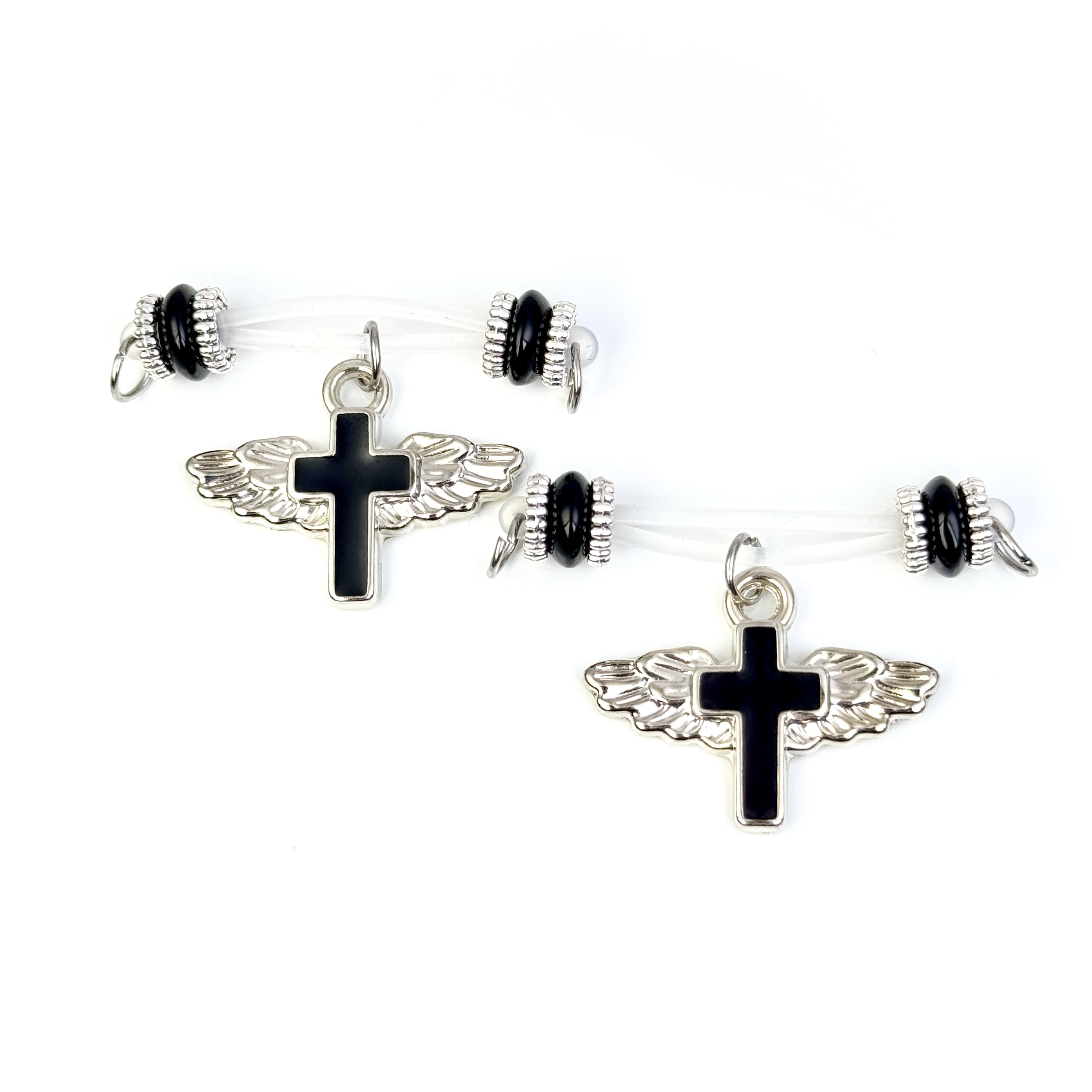 Dark Angel Wing Cross Non-Piercing Nipple Clamp