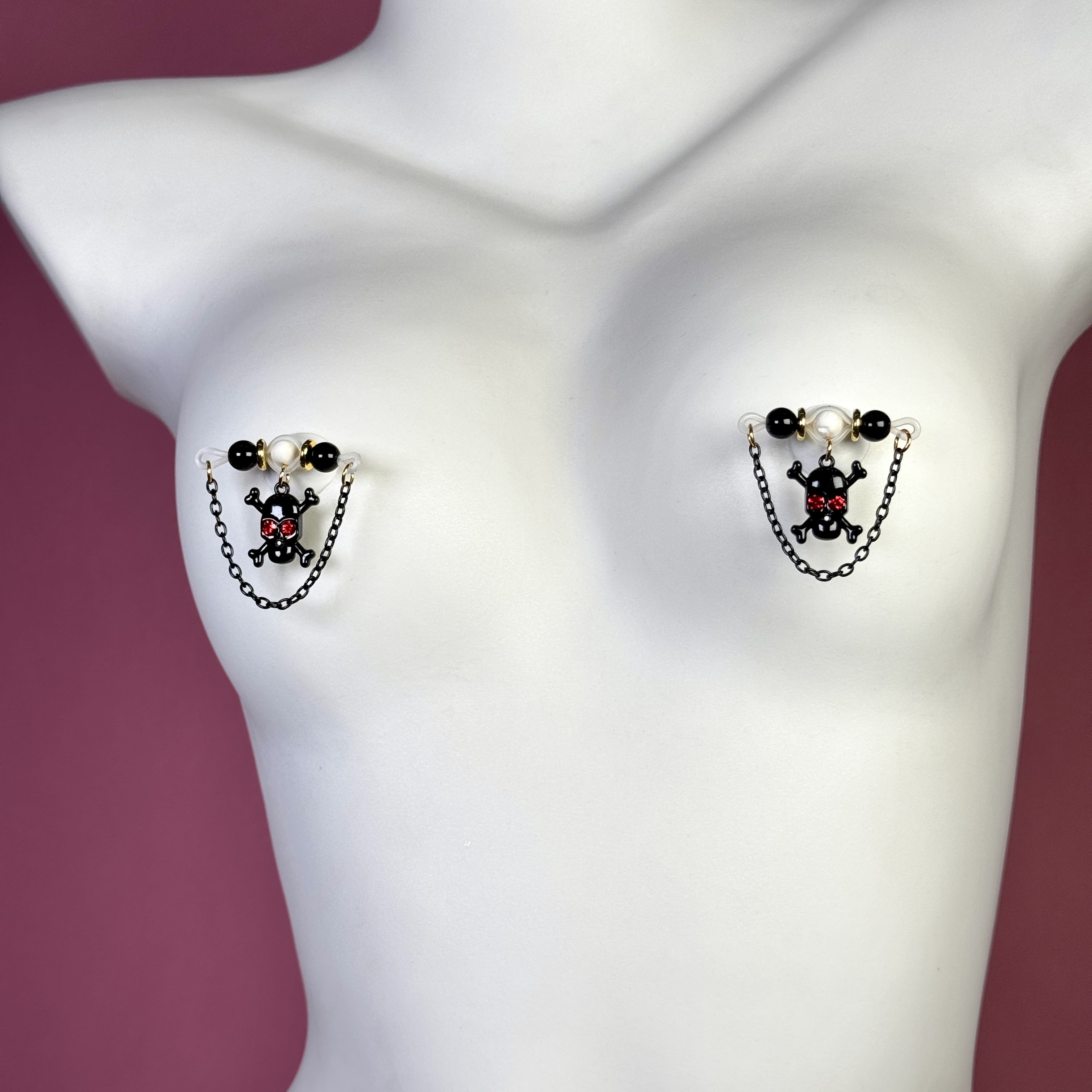Crimson Skull Nipple Clamps