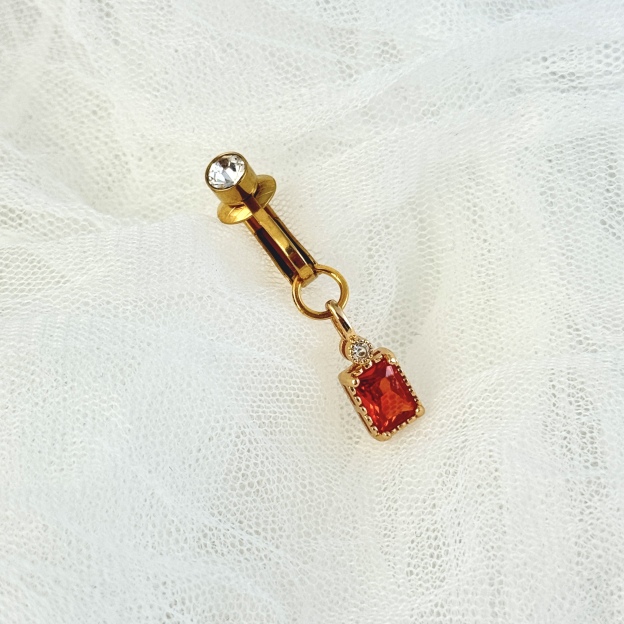 Adjustable Ruby Navel Clip