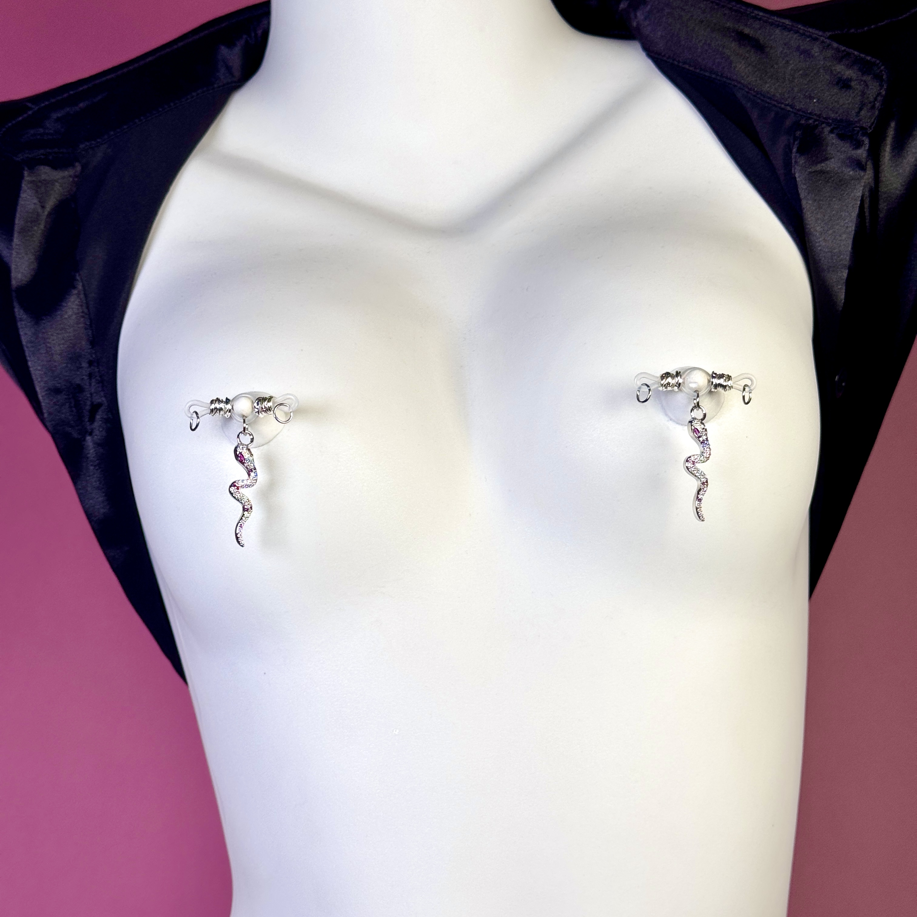 Serpent Crystal Charm Clip