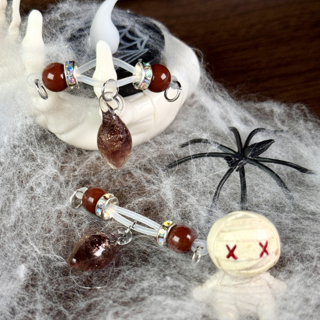 Dark Crystal Drop Halloween Nipple Ring