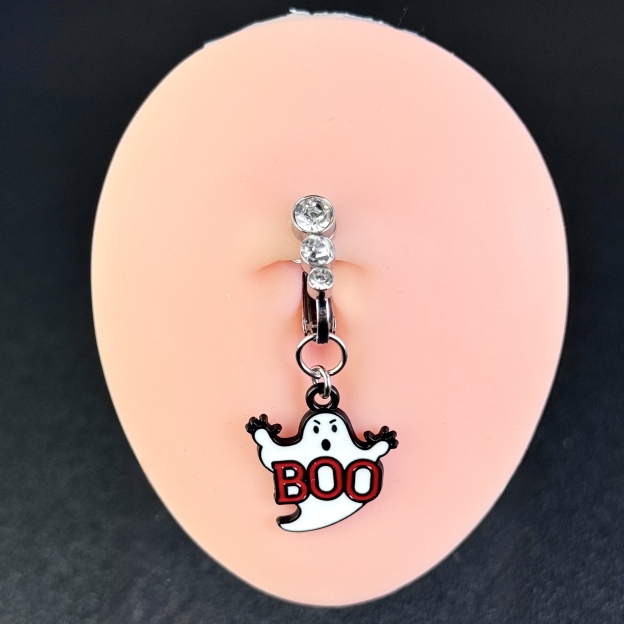 Boo Ghost Fake Navel Ring