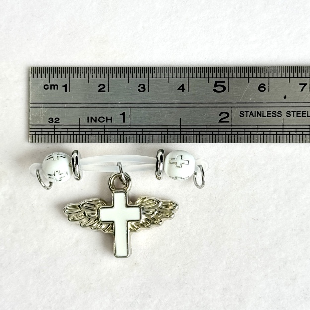 White Angel Wing Cross Non-Piercing Nipple Clamp