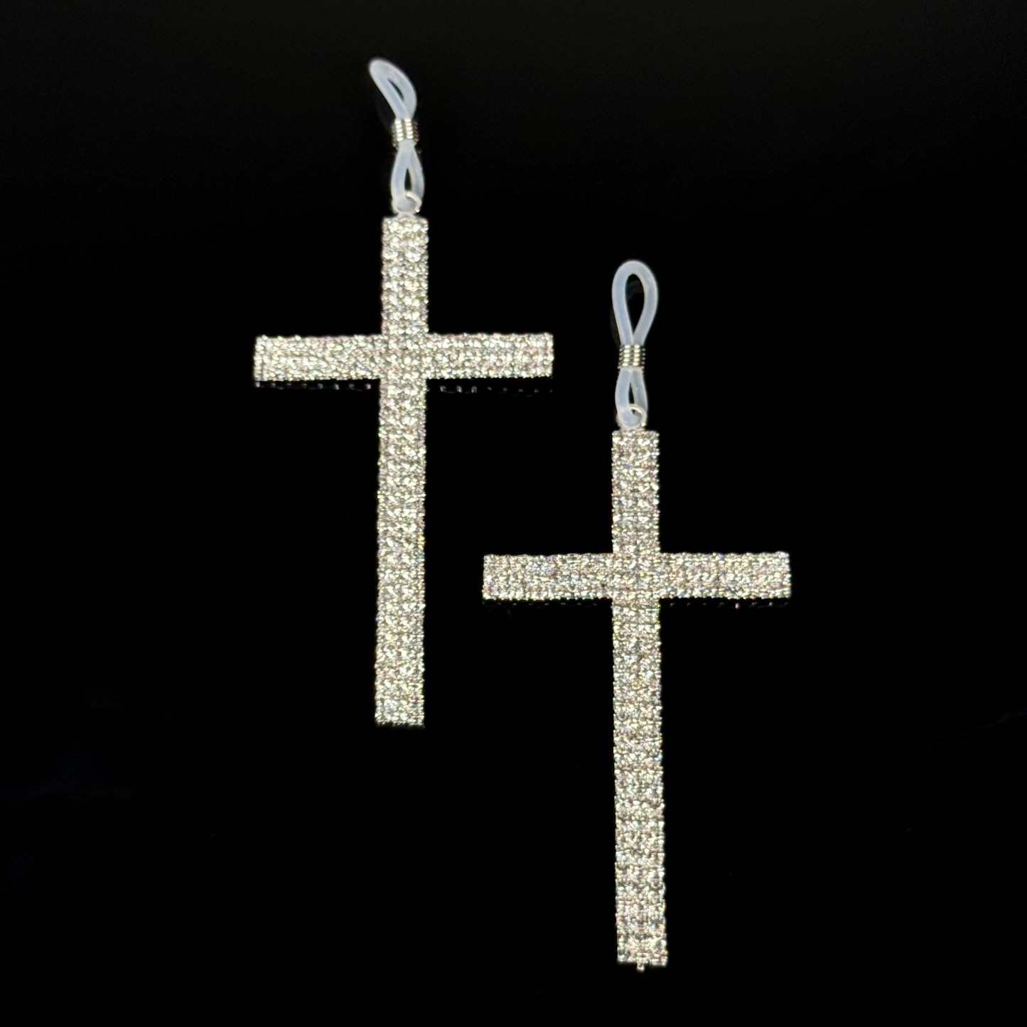 Rhinestone Cross Charm Clip