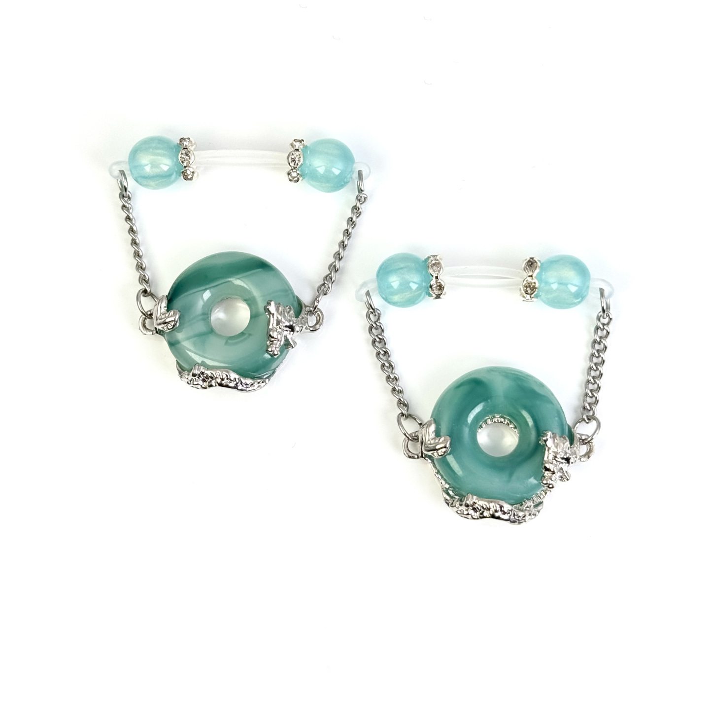 Aqua Moon Drop Nipple Clips