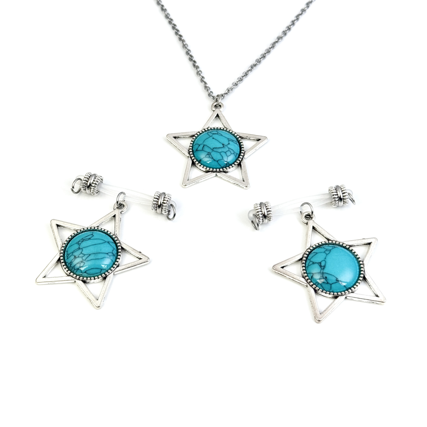Mystic Star Turquoise Nipple Clamp Set