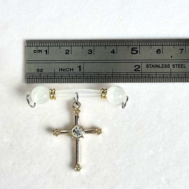 Silver Cross Dangle Nipple Clamps