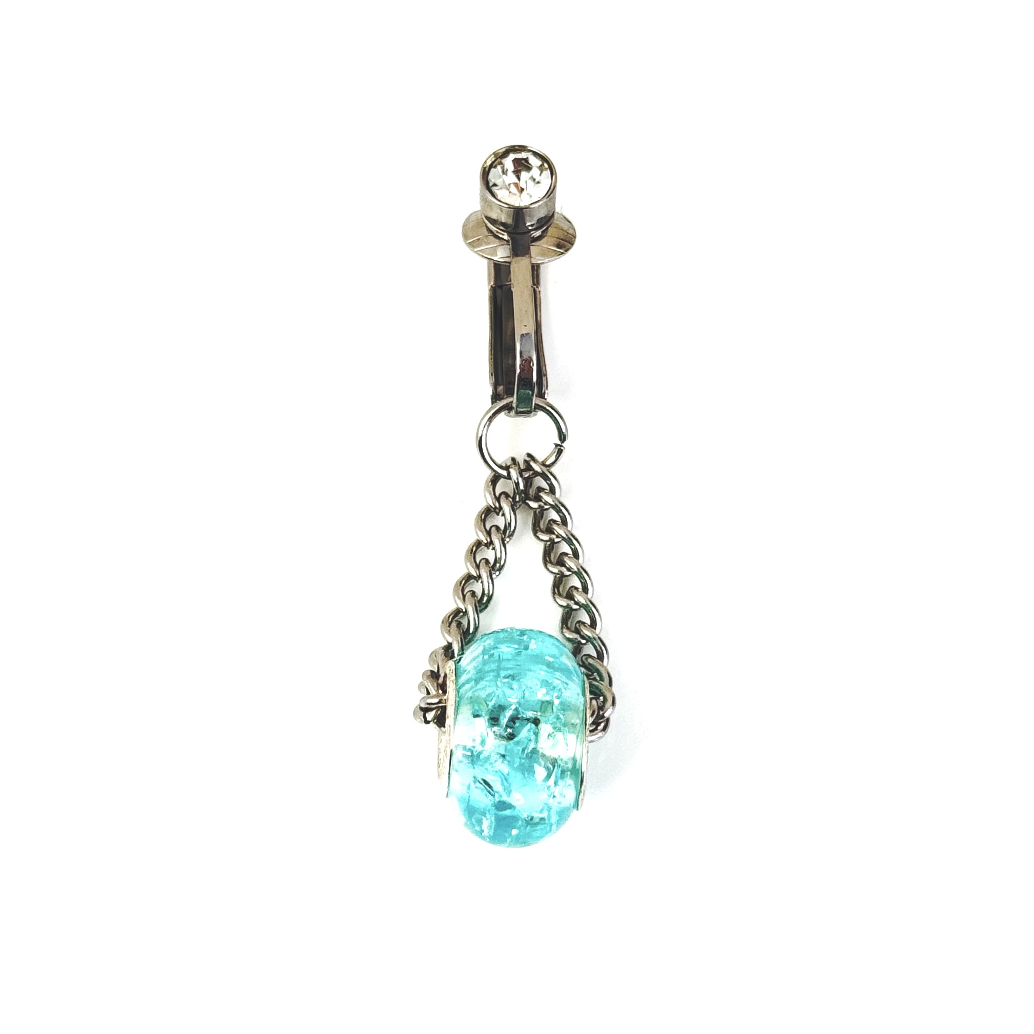Aqua Crystal Navel Chain Piercing Jewelry