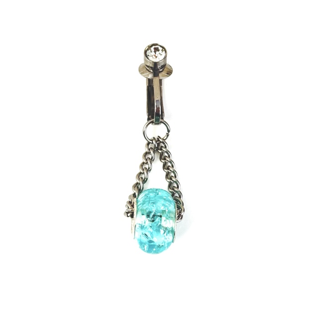 Aqua Crystal Navel Chain Piercing Jewelry