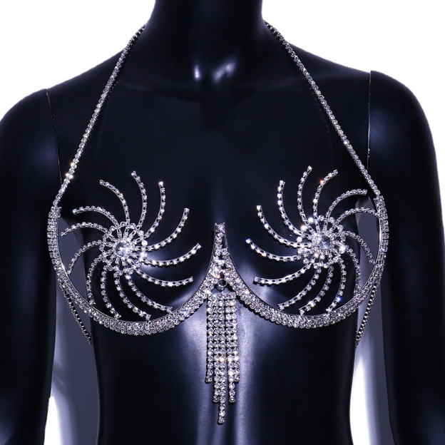 Stylish Rhinestone Windmill Body Chain