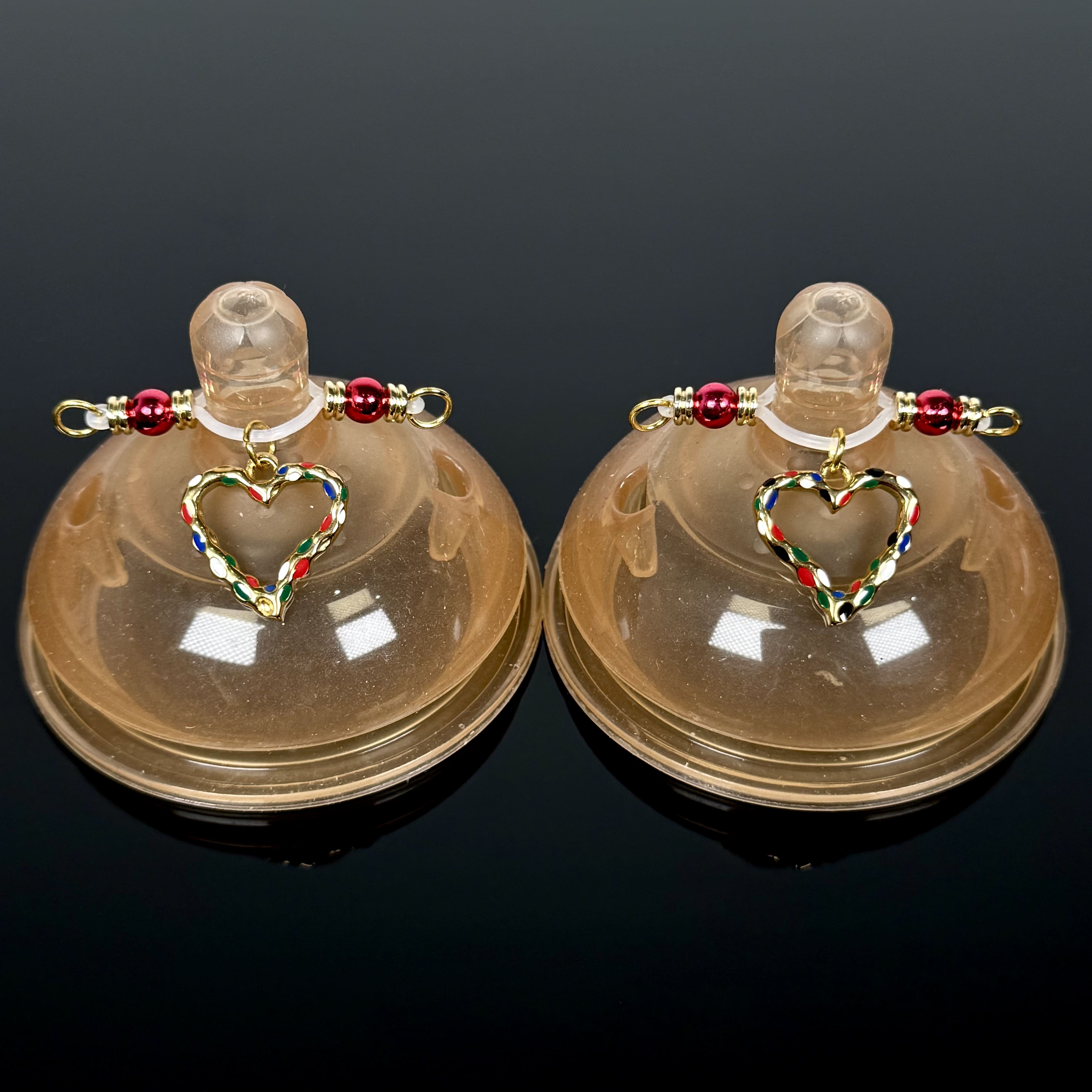 Holiday Bead Heart Clamps