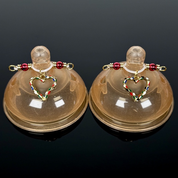 Holiday Bead Heart Clamps