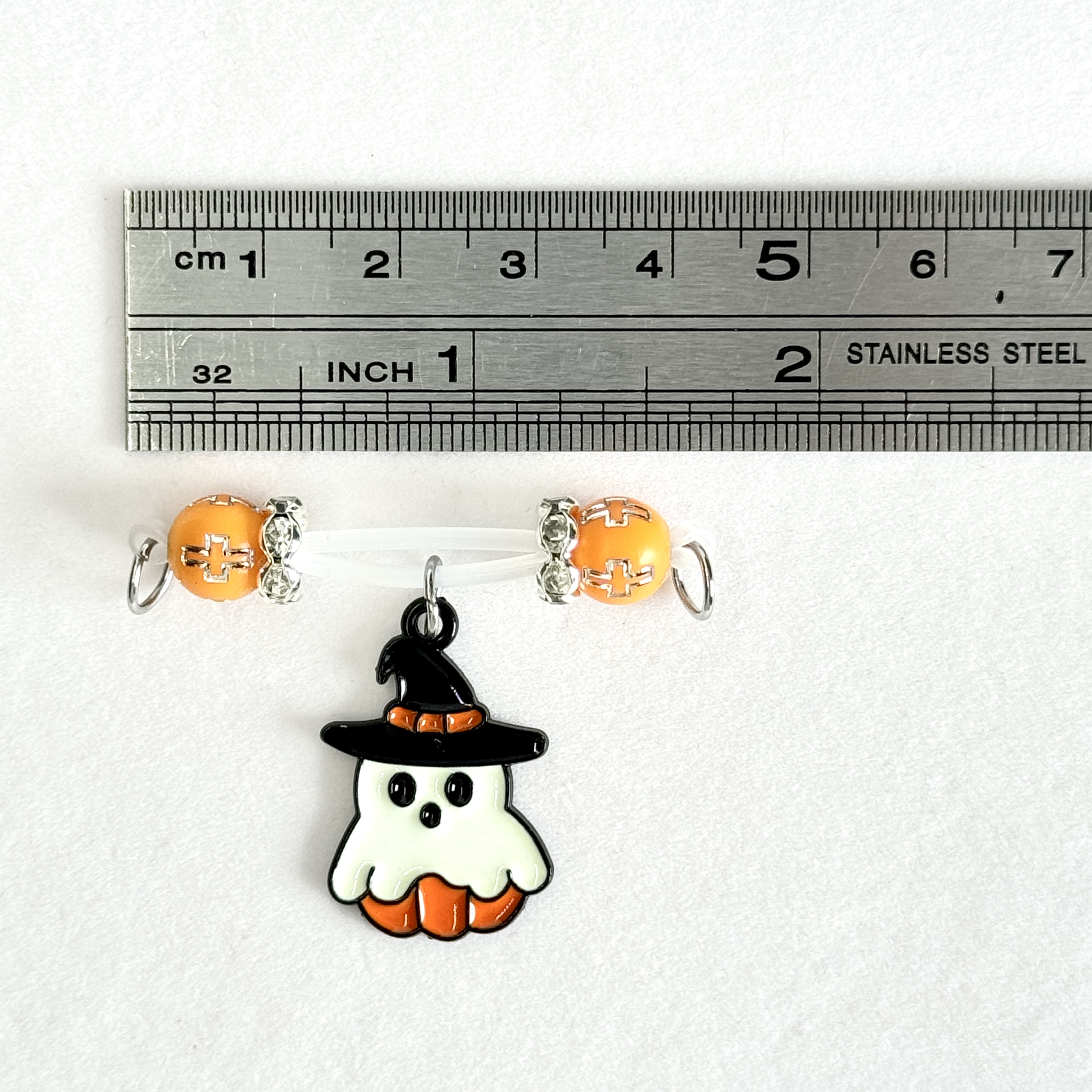 Pumpkin Ghost Witch Charm Nipple Ring