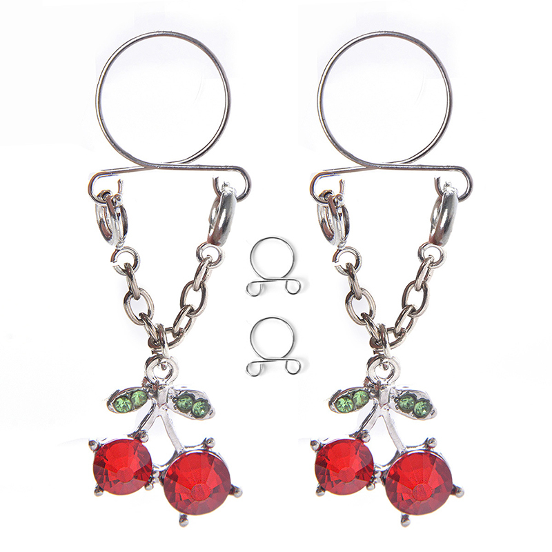 Cherry non-piercing nipple ring-Thyye