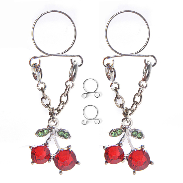 Cherry non-piercing nipple ring-Thyye