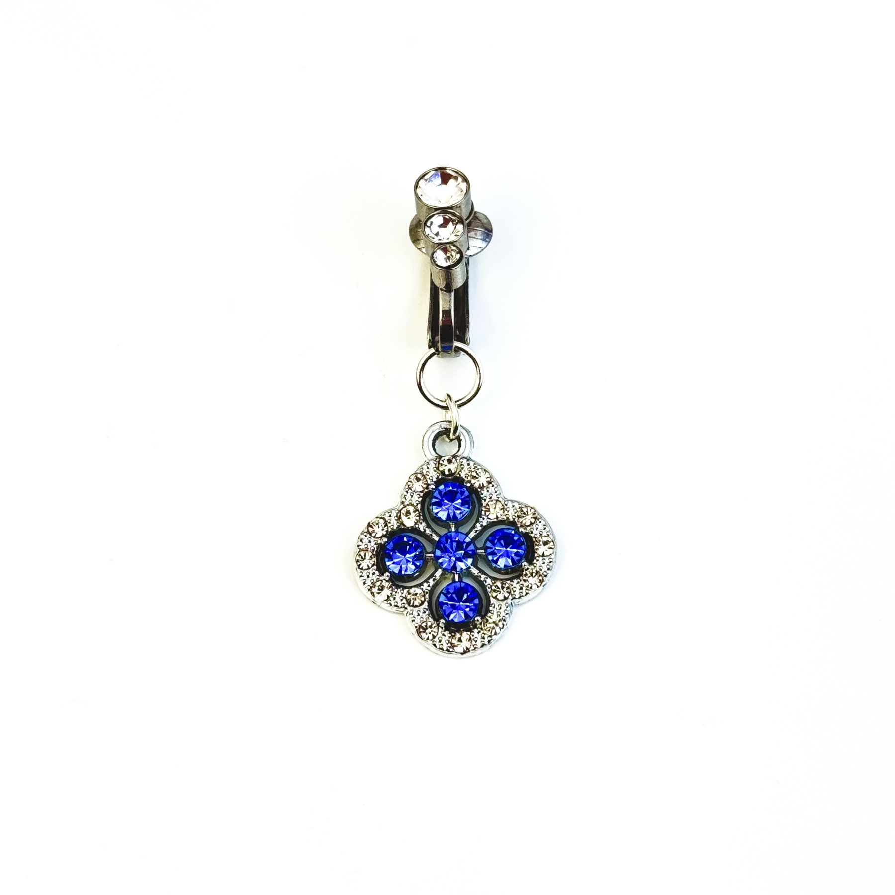 Sapphire Clover Belly Clip