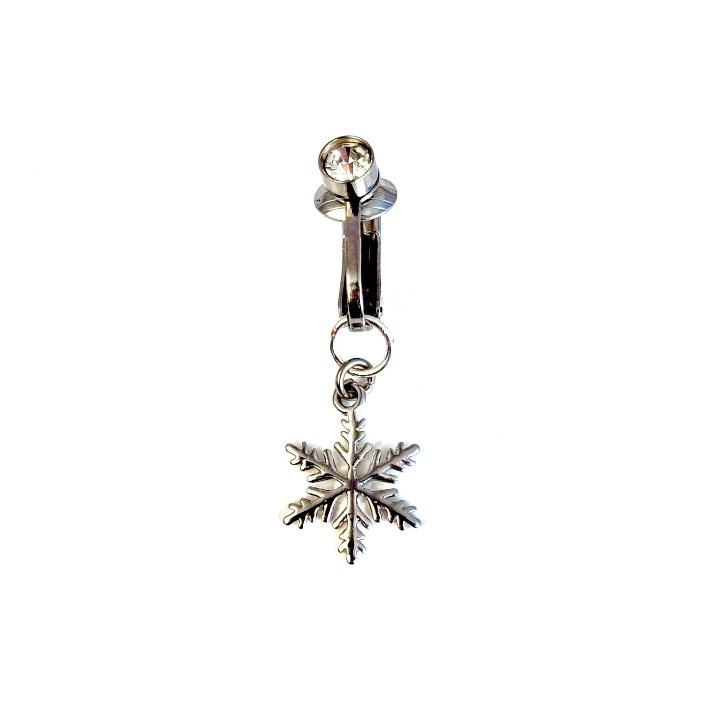 Crystal Snowflake Faux Belly Button Ring