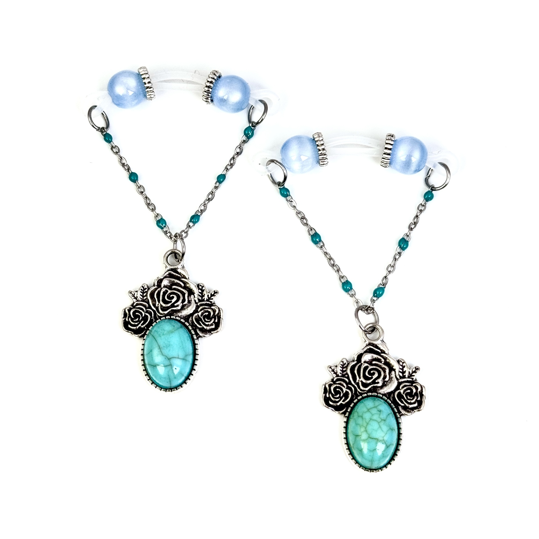 Vintage Rose Crystal Charm Nipple Jewelry