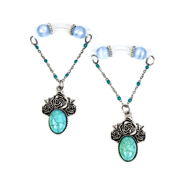 Vintage Rose Crystal Charm Nipple Jewelry