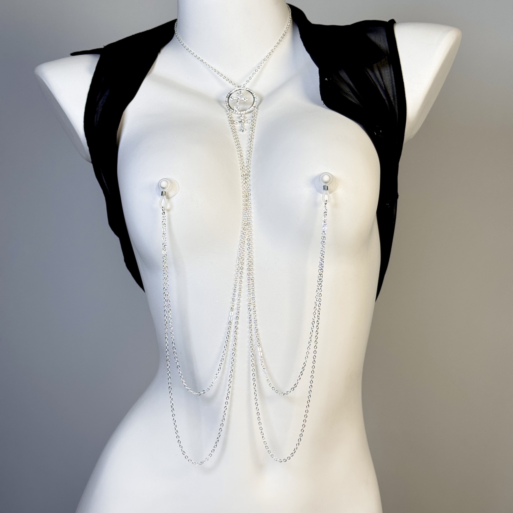 Celestial Cross Crystal Body Chain
