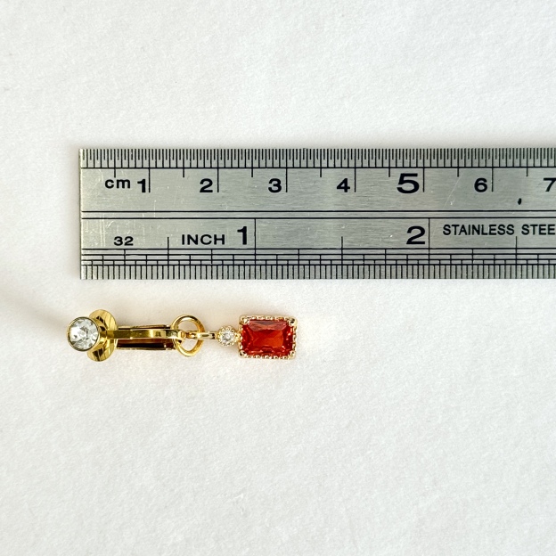 Adjustable Ruby Navel Clip