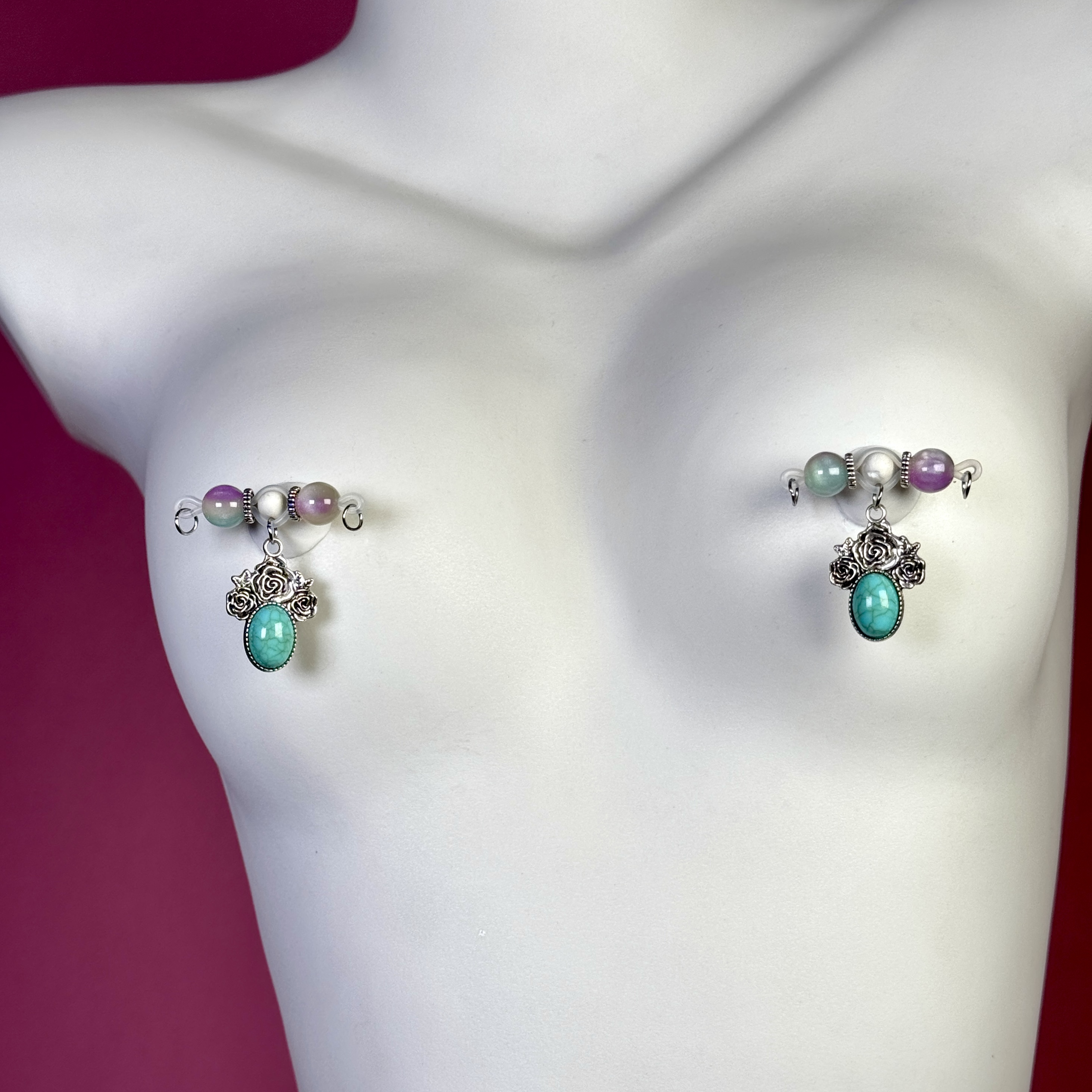 Mystic Rose Gem Nipple Ring