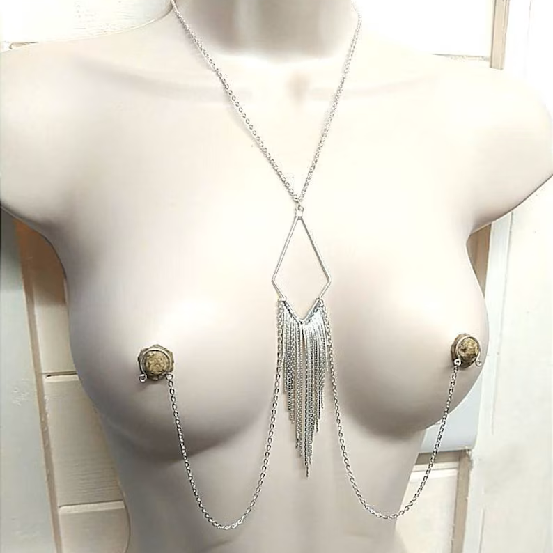 Necklace to Nipple Chain with Long Tassels