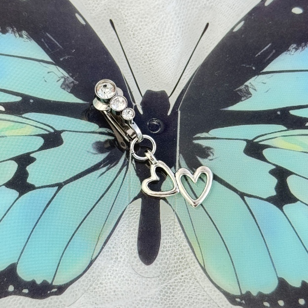 Pearl Heart Navel Clip