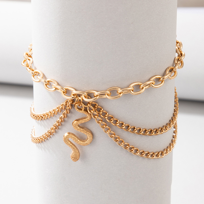 Gold Layered Snake Charm Anklet