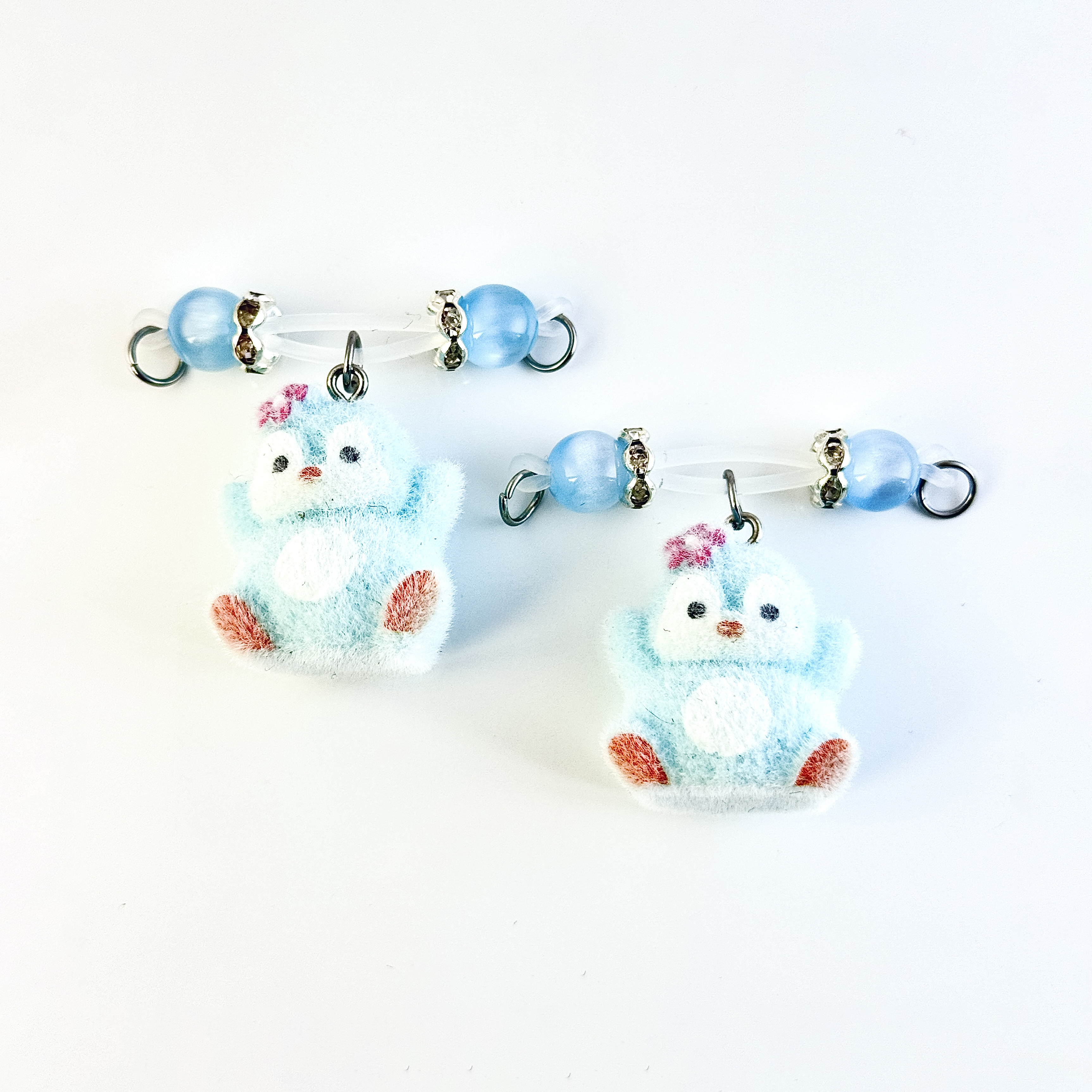 Blue Fluffy Chick Faux Nipple Ring